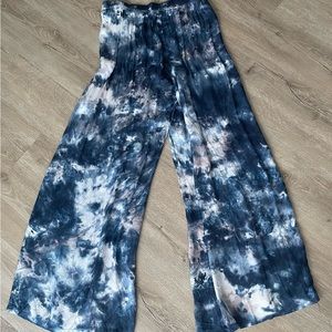 NWT Young Fabulous&Broke wide leg flowy tie dye pants szS